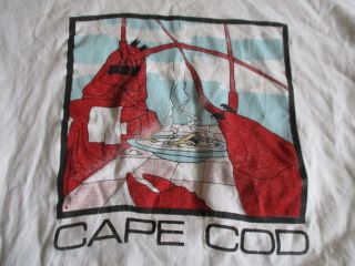 Vintage Stedman Label - Cape Cod - Massachusetts (lg) T - Shirt Lobsters Eating