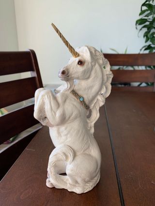 Windstone Editions White Male Unicorn Figurine Pena ‘89 Rhinestones