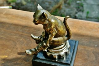 Classic Hood Ornament Pussy in Boots,  Puss,  Kitty,  Signed Hansi Siercke c.  1920 6