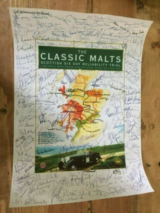 The Classic Malts 6 Day Vintage Car Rally Signed Poster
