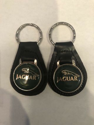 Vintage Jaguar Car Leather Key Fob Key Chain Key Ring