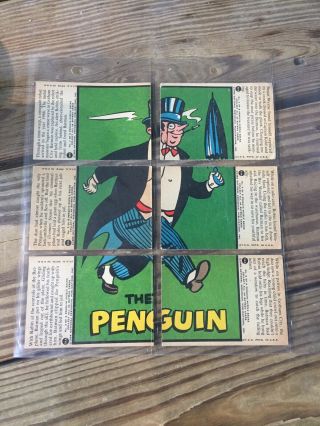 Vintage 1966 Batman Trading Cards Puzzle Set “the Penguin”