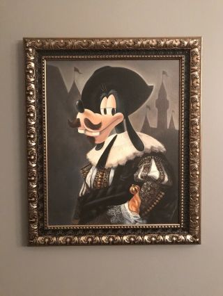Disney " Goofy Cavalier " Deluxe Framed Giclee Print By Maggie Parr 11/195 Signed