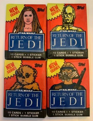 4 1983 Topps Return Of The Jedi Series 2 Wax Packs