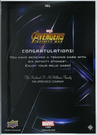 Marvel MCU Avengers Infinity War 5x7 Gauntlet Stone Marathon Relic Achievement 2