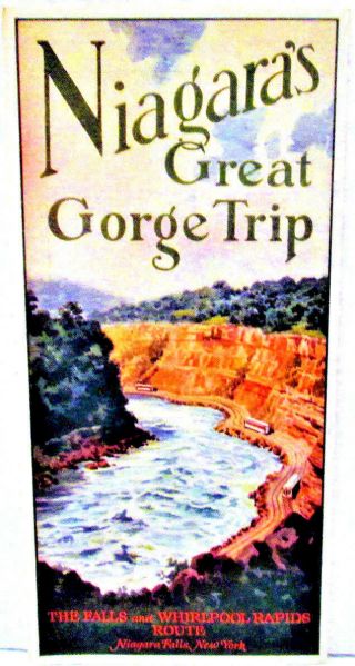 1930 The Gray Line Bus Tour Brochure - Niagara Falls Great Gorge Trip & Map