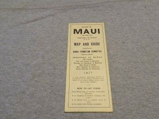 Vintage 1917 Island Of Maui Territory Of Hawaii Map
