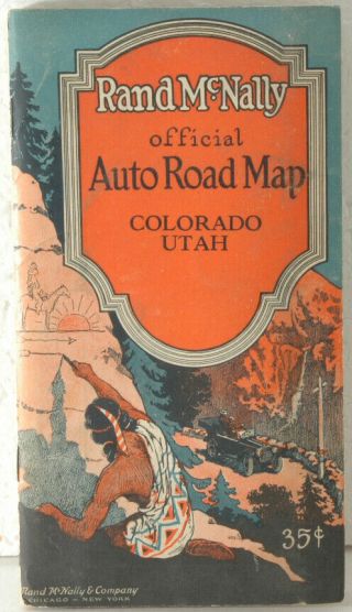 Rand Mcnally 1927 Official Auto Road Map For The States Of Colorado And Utah