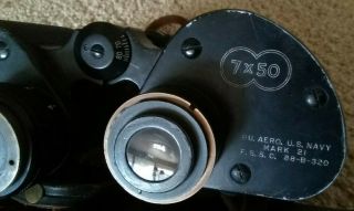 Vintage Sard Square D 7 X 50 Mark 21 Us Navy Binoculars W/case Ww2 Era
