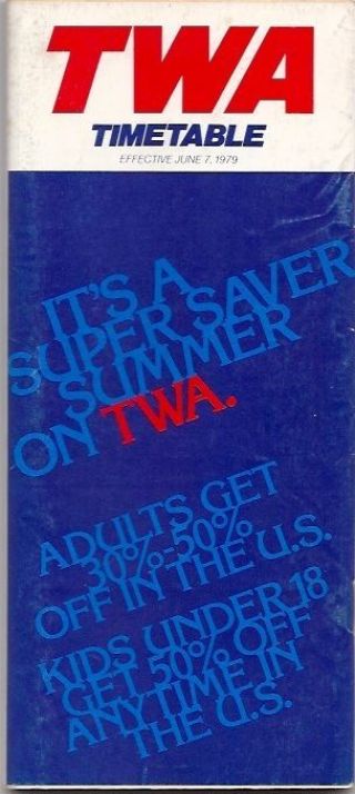 Twa Timetable June 1979 Trans World Airlines