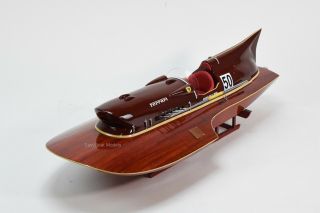 Ferrari Hydroplane 31 " - Handcrafted Wooden Racing Boat Model