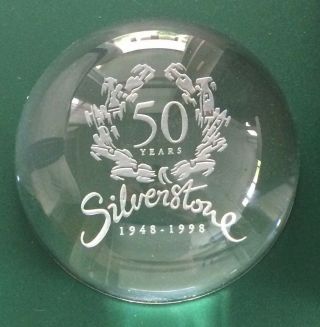 Paperweight 50th Anniversary 1948 - 1998 Silverstone - Motor Racing Circuit Brdc