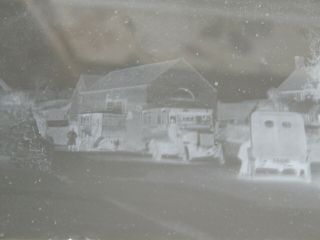 c1920 ' s Glass Negative Buses outside Building Bristol 2