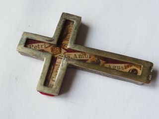 Reliquary Relic Cross Of Jesus With 5 Saint Relicario Shrine Reliquie