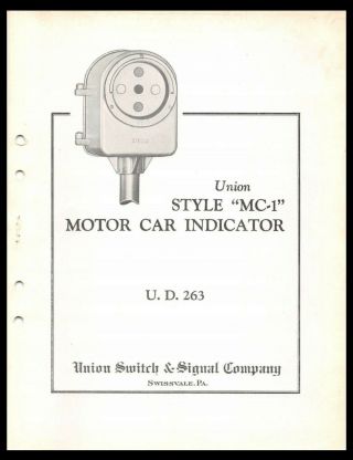 Union Switch Signal US&S MC - 1 Motorcar Indicator Train Railway Railroad Speeder 5