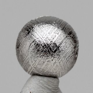 Gibeon Iron Meteorite Bead RHODIUM PLATED Jewelry Drilled Etched WIDMANSTATTEN 2