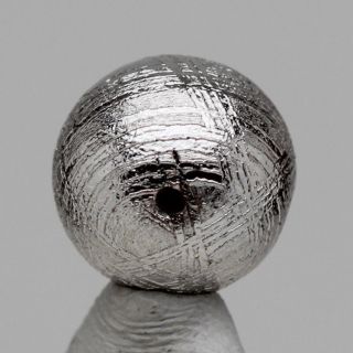 Gibeon Iron Meteorite Bead RHODIUM PLATED Jewelry Drilled Etched WIDMANSTATTEN 3