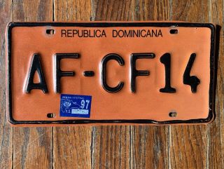 Vintage 1997 97 Republica Dominicana License Plate Af - Cf14 Dominican Republic