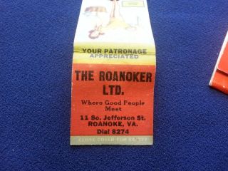 Vintage Risque Matchbook - The Roanoker Ltd.  11 South Jefferson St.  Roanoke,