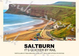 Vintage Style Railway Poster Saltburn North East Coast A4/a3/a2 Print