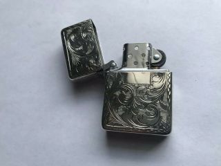 RARE 1950’S STERLING SILVER LIGHTER CASE WITH ZIPPO INSERT 2