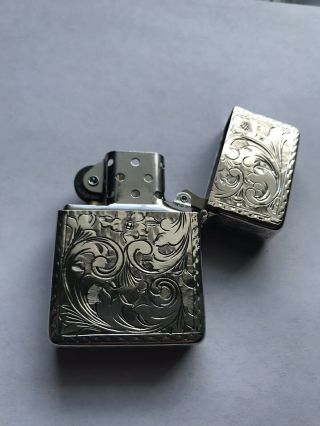RARE 1950’S STERLING SILVER LIGHTER CASE WITH ZIPPO INSERT 4