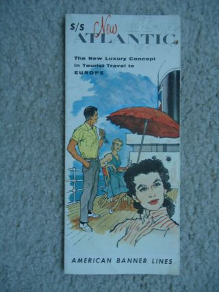 American Banner Lines -  Ss Atlantic - Brochure - 1958