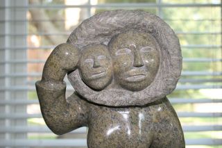 Iola Ikkidluak - Inuit Sculpture - Mother and Child - 2001 - Nunavut 5