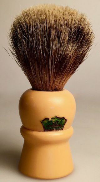 Vintage Rooney Butterscotch Bakelite Pure Badger Shaving Brush From England