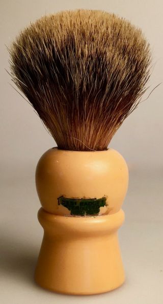 Vintage Rooney Butterscotch Bakelite Pure Badger Shaving Brush from England 2