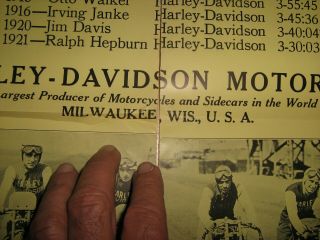 1921 HARLEY DAVIDSON RACE POSTER AND 1915 SIDECAR POSTER MOTORCYCLE 2 ITEMS 2