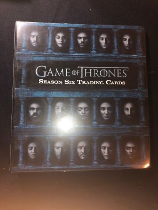 Official Game Of Thrones Season 6 Trading Card Album Binder W/ Base Card Set
