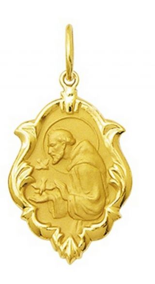 18k Gold St Francis Of Assisi Medal Small,  0.  9 Grams - Perfect Image