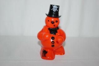 Vintage Rosbro Rosen Hard Plastic Halloween Snowman Skull Cat Candy Container