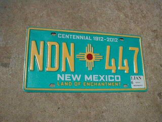 2016 Mexico Turquoise Centennial License Plate Ndn,  Indian