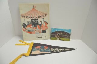 Hawthorn Mellody Farm Book,  Pennant And Postcard