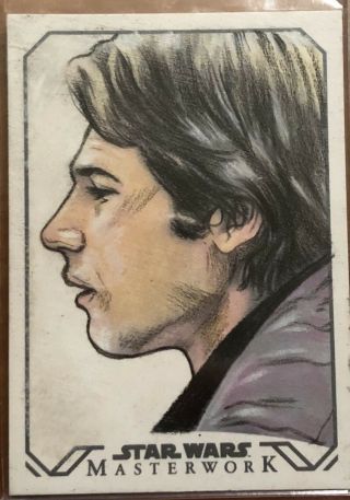 2017 Topps Star Wars Masterworks Harrison Ford As Han Solo Sketch Cabaleiro 1/1