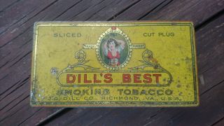 Vtg Antique Tobacco Tin Dill 