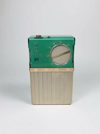 Rare Green 1959 SONY TR - 86 Reverse Painted Transistor Radio From Japan - 2