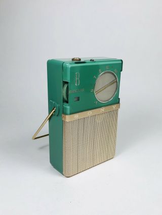 Rare Green 1959 SONY TR - 86 Reverse Painted Transistor Radio From Japan - 3