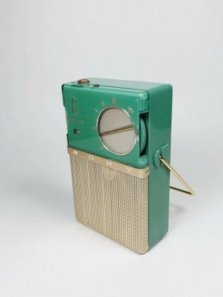 Rare Green 1959 SONY TR - 86 Reverse Painted Transistor Radio From Japan - 4
