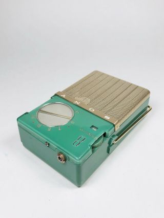 Rare Green 1959 SONY TR - 86 Reverse Painted Transistor Radio From Japan - 6