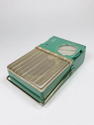 Rare Green 1959 SONY TR - 86 Reverse Painted Transistor Radio From Japan - 8