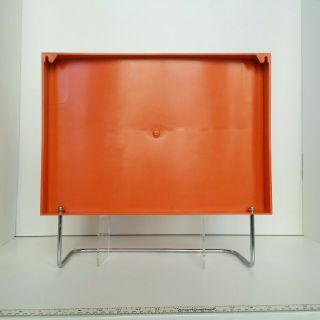 Vtg Retro 1970 Mid Century Kartell style Orange Plastic Wall Shelf and Towel Bar 5