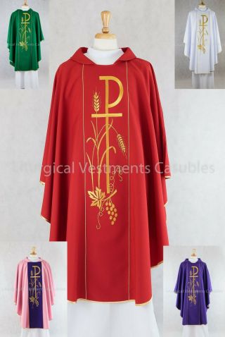 Chasubles Set Of 5 For Whole Liturgical Year For Catholic Priest Stoles