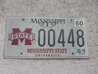 Mississippi State University 2015 License Plate 448