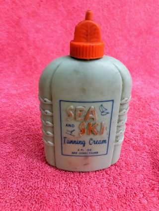 Sea And Ski 402 Suntan Lotion Bottle Circa 1947 - 1955.  Rare