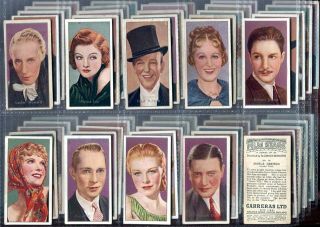 Tobacco Card Set,  Carreras,  Film Stars By Desmond,  Actor,  Actress,  1936