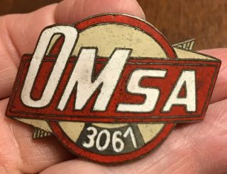 Vintage Bus Taxi Hat Badge Pin - Omsa 3061 - Cuba 1950’s