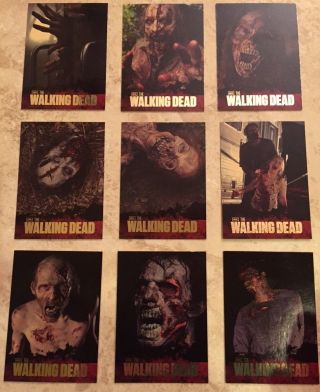2011 Cryptozoic Walking Dead (9) Trading Card Chase Set - Foil Wo1 - Wo9 Season 1